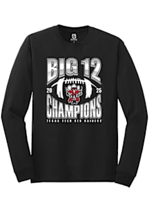 Summit Sportswear Texas Tech Red Raiders Black 2025 Big 12 Football Champions NUMBER ONE FOOTBALL..