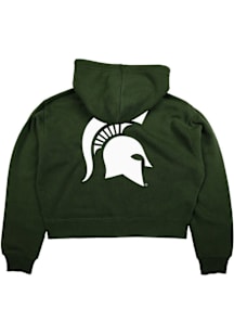 Michigan State Spartans Womens Green Cloud Fleece Long Sleeve Full Zip Jacket