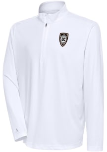 Antigua Orange County SC Mens White Tribute Long Sleeve Qtr Zip Pullover