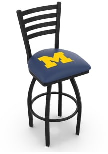 Black Michigan Wolverines High Back Swivel Pub Stool