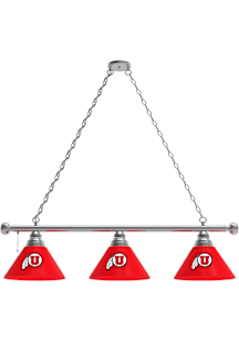 Utah Utes 3 Shade Silver Billiard Lamp