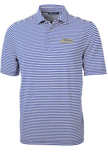 Mens Tulsa Golden Hurricane Blue Cutter and Buck Script Short Sleeve Polo Shirt