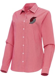 Antigua Portland Trail Blazers Womens Porter Long Sleeve Red Dress Shirt