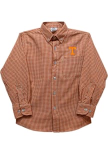 Vive La Fete Tennessee Volunteers Baby Orange Gingham Long Sleeve Polo