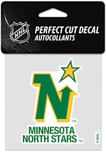 Minnesota North Stars 4x4 inch Auto Decal - Green