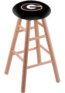 Georgia Bulldogs Round Cushion Oak Pub Stool - Brown