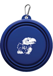 Kansas Jayhawks Collapsible Silicone Dog Pet Bowl Blue
