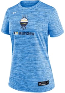 Nike Milwaukee Brewers Womens Light Blue Authentic Collection T-Shirt