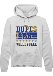 Emery Dupes Rally Mens White Pitt Panthers NIL Striped Player Hood