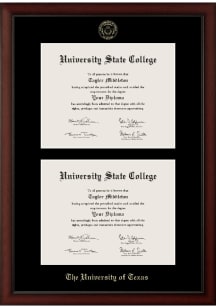 Texas Longhorns Paxton Double Document Diploma Frame - Brown