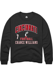 Chance Williams Rally Mens Black Cincinnati Bearcats NIL Arch Logo Player Crew