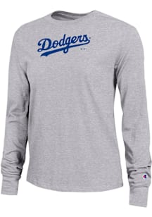 Champion Los Angeles Dodgers Womens Grey Core LS Tee