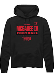 Willis McGahee IV Nebraska Cornhuskers Mens Black Football NIL Stacked Box Player Hood