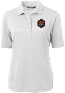 Cutter and Buck Houston Dynamo Womens White Virtue Eco Pique Short Sleeve Polo Shirt
