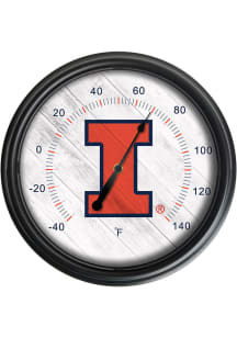 Black Illinois Fighting Illini Outdoor Thermometer Weather Tool