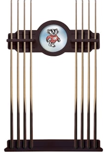 Ash Wisconsin Badgers Mascot Solid Wood Cue Rack Pool Table