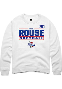 Elle Rouse Tulsa Golden Hurricane Mens White NIL Stacked Box Player Crew