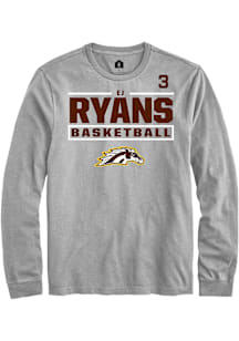 Ej Ryans Western Michigan Broncos Grey NIL Stacked Box Long Sleeve Player T Shirt