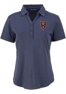 Cutter and Buck Real Salt Lake Womens Navy Blue Forge Eco Polo Short Sleeve Polo Shirt