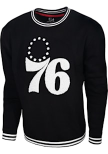 Philadelphia 76ers Mens Black Club Level Long Sleeve Fashion Sweatshirt