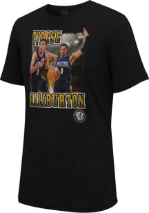 Tyrese Haliburton Indiana Pacers Black Player Double Short Sleeve Player T Shirt