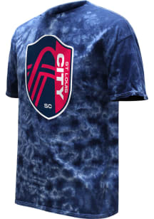 St Louis City SC Navy Blue Color Wash Logo Short Sleeve T Shirt