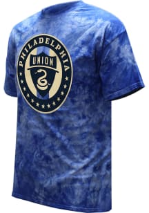 Philadelphia Union Blue Color Wash Logo Short Sleeve T Shirt