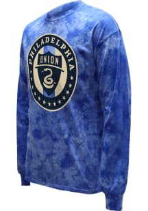 Philadelphia Union Blue Color Wash Logo Long Sleeve T Shirt