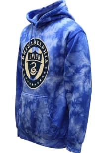 Philadelphia Union Mens Blue Color Wash Logo Long Sleeve Hoodie