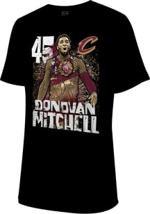 Donovan Mitchell Cleveland Cavaliers Black Player Heartbeat Short Sleeve Player T Shirt