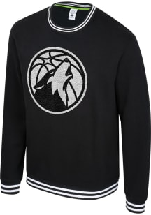 Minnesota Timberwolves Mens Black Club Level Long Sleeve Fashion Sweatshirt