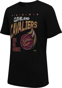 Cleveland Cavaliers Black 2024 Playoff Participant Hoops Short Sleeve T Shirt