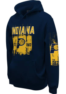 Indiana Pacers Mens Navy Blue Breakdown II Long Sleeve Hoodie