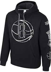 Brooklyn Nets Mens Black Elementized Long Sleeve Hoodie