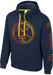 Denver Nuggets Mens Navy Blue Elementized Long Sleeve Hoodie