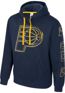Indiana Pacers Mens Navy Blue Elementized Long Sleeve Hoodie