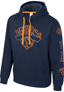 New York Knicks Mens Navy Blue Elementized Long Sleeve Hoodie