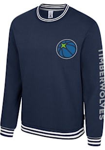 Minnesota Timberwolves Mens Navy Blue Half-Time Long Sleeve Fashion Sweatshirt