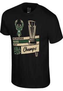 Milwaukee Bucks Black 2024 NBA Cup Champions Short Sleeve T Shirt