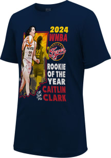 Caitlin Clark Indiana Fever Navy Blue 2024 Rookie of the Year Short Sleeve Player T Shirt