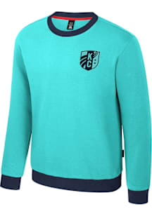 KC Current Mens Teal Varsity Halftime Long Sleeve Fashion Sweatshirt