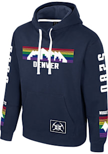 Denver Nuggets Mens Navy Blue City Edition City Star Long Sleeve Hoodie