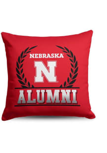 Red Cornhuskers Alumni 18x18 Throw Pillow