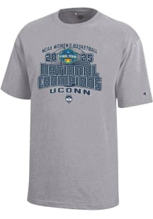 Champion UConn Huskies Youth Grey 2025 National Champions Core Short Sleeve T-Shirt