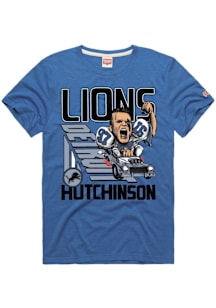 Aidan Hutchinson Detroit Lions Blue Hot Rod Signature Short Sleeve Fashion Player T Shirt