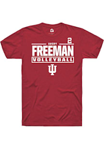 Avery Freeman Indiana Hoosiers Crimson NIL Stacked Box Short Sleeve Player T Shirt