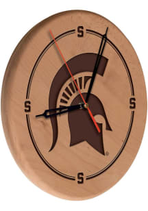 Brown Michigan State Spartans Laser Engraved Wall Clock