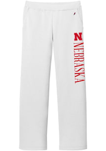 Nebraska Cornhuskers Womens Reverse Fleece White Sweatpants