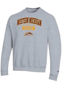 Mens Western Michigan Broncos Grey Champion Arch Pill Class of 2026 Powerblend Crew Sweatshirt