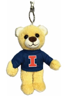 Orange Illinois Fighting Illini 4.5inch Fluffy Bear Keychain